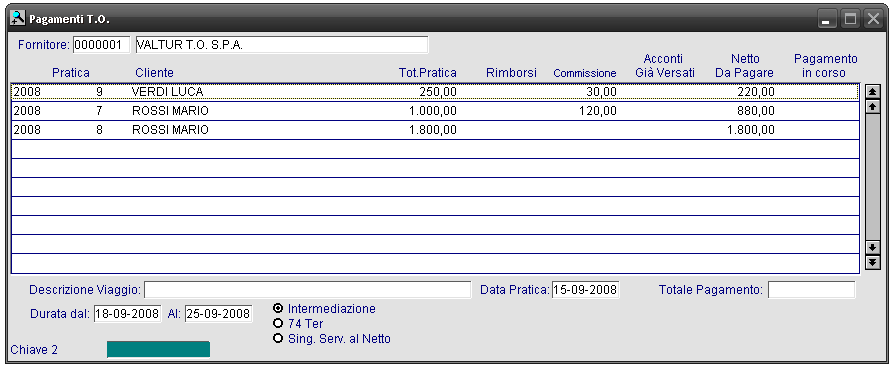 Pagamenti T.O.