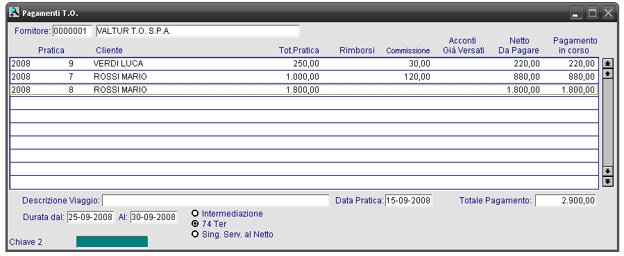 Pagamenti T.O. 3