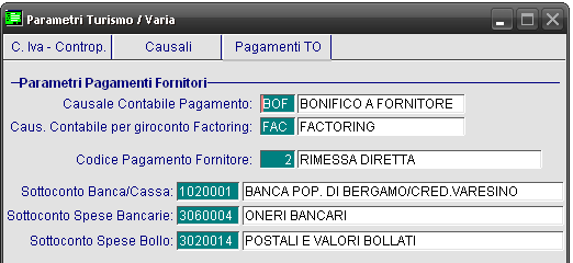 Pagamenti Turismo