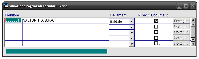Situazione Pagamenti Fornitori