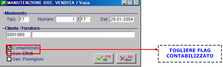 Manutenzione documenti di Vendita