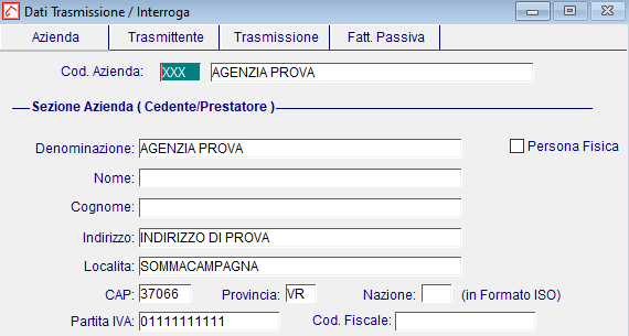 Dati trasmissione