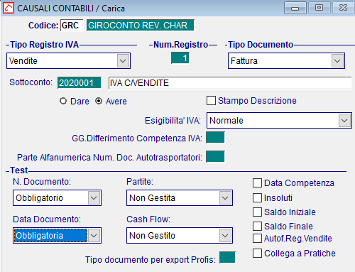 Causuali contabili GRC