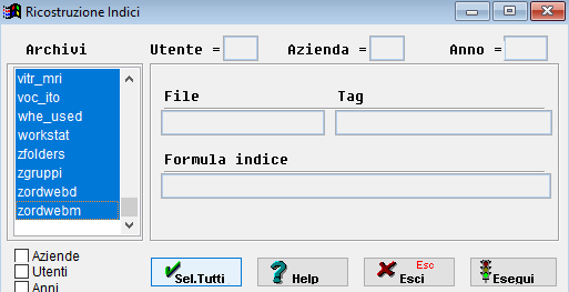 Ricostruzione Indici