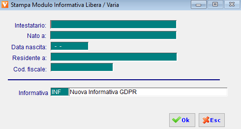 GDPR Stampa Modulo