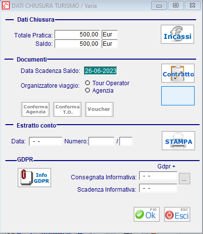 Dati chiusura