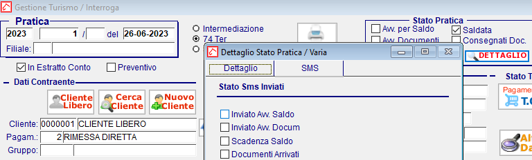 Turismo > Dettaglio > SMS