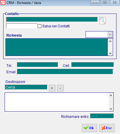 CRM Nuovo Richiesta