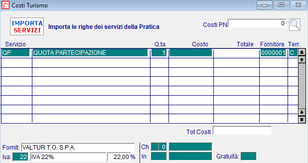 Costi Turismo
